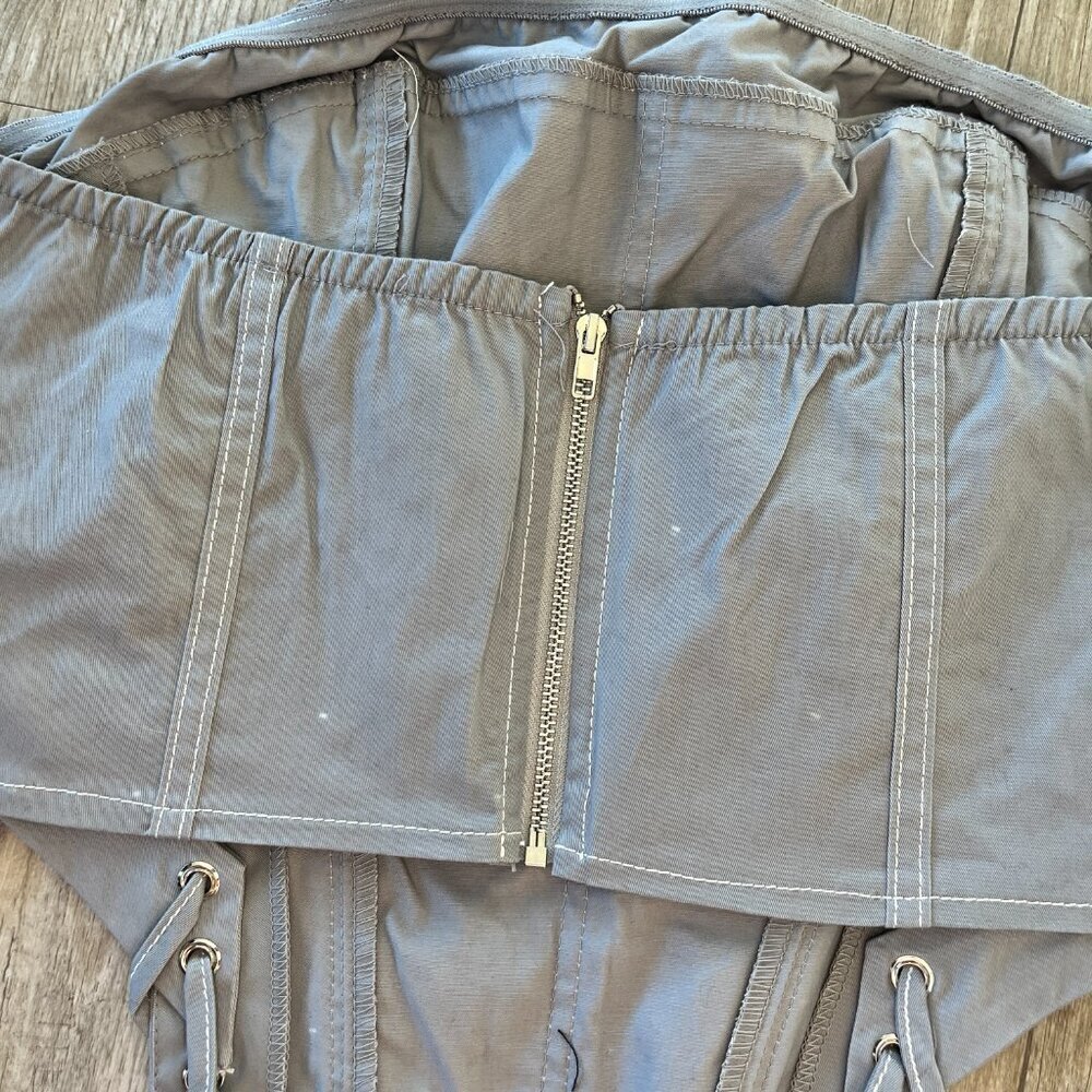 Womens NWT FashionNova Grey Strapless Cropped Top with Ties - XL - Picture 4 of 6